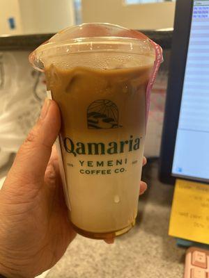 ice qamaria latte with oat milk