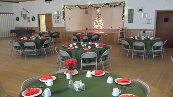 Banquet Hall set up for a party