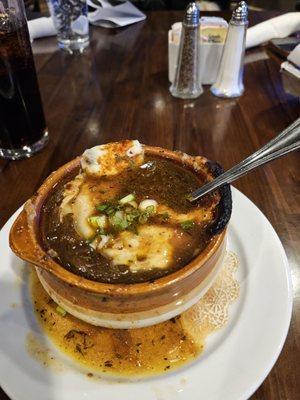 Onion soup is delicious