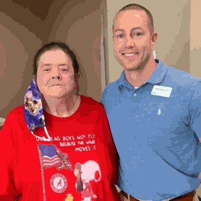 Rhonda Kaye Jackson and Dustin Stinson at Rehab Associates on my last day of Physical Therapy in 2020!!!