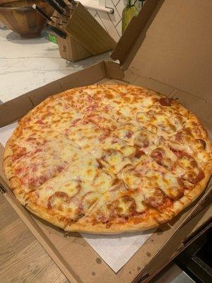 Half cheese, half pepperoni