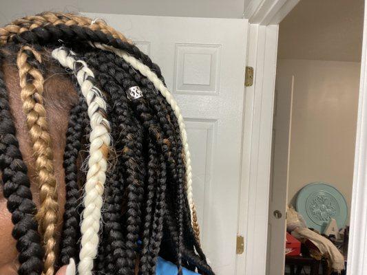 Another shot of the difference in the braid sizes