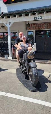 Just 2 weirdos on a fake bike