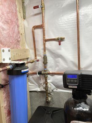 New water softener and whole house water filtration system install.