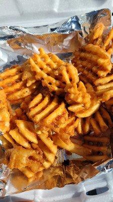 waffle fries!!! so delicious and cheap