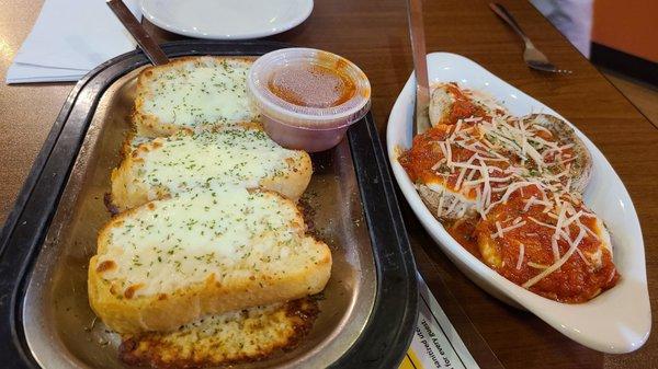 Arni's Cheese Bread and Stuffed Mushrooms for Appetizer's. Both Excellent!