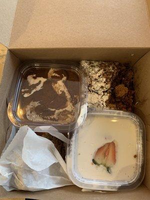 A box full of treats I cdn't eat. & left by trash. See the single bite I took from the shortcake before aborting the mission?