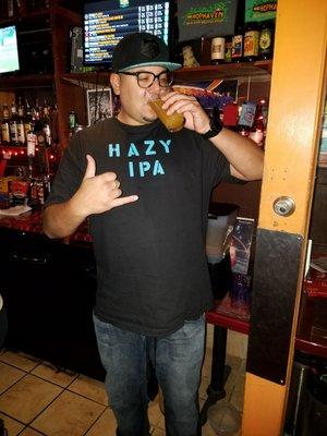 OG pimp of the hazy IPA crase. That is his own homemade tshirt. Scottie, you rock.