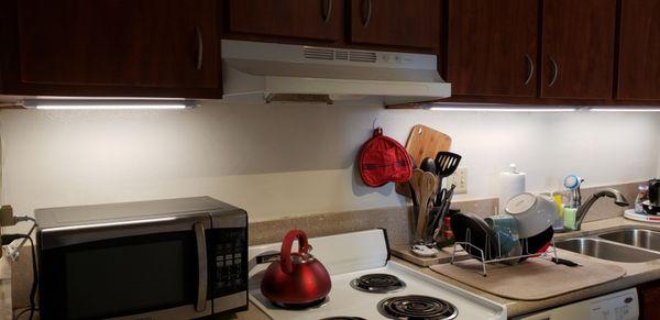 New under-cabinet lighting in a previously very dark kitchen