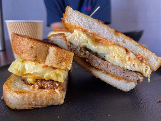 Breakfast Sandwich - Sourdough + Sausage!