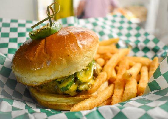 Double Cheeseburger with Jalapenos