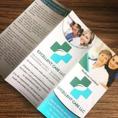 Flyer design and printing for home health care providers