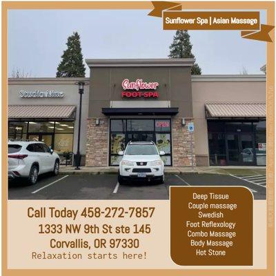 Sunflower Spa | Asian Massage |  1333 NW 9th St ste 145, Corvallis, OR 97330