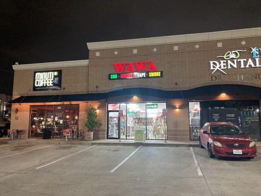 Storefront at night