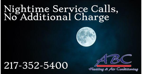 24/7 service, no additional charge!