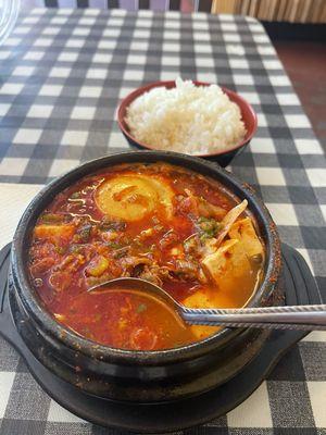 Beef tofu soup