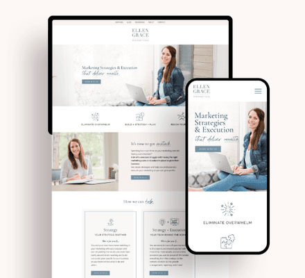 Meet Lyndsay Clements, the passionate force behind Ellen Grace Marketing. We created a custom WordPress website & a new Brand aesthetic.