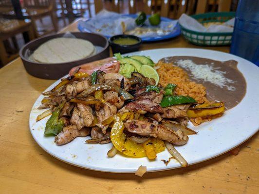 chicken fajitas $12.75