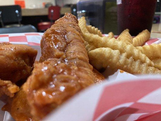 Buffalo Style wings with side of Frys