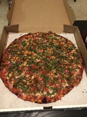 Large Pizza - 1/2 Chili Paneer & 1/2 Veggie Masala