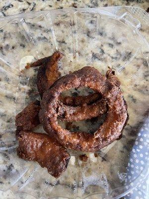 Burnt onion rings