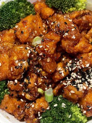 38. Sesame Chicken. was perfect! Great spice, and the chicken didn't feel soupy or overly sauced. Also, black rice? Fantastic!