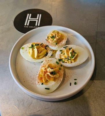 Spicy deviled eggs