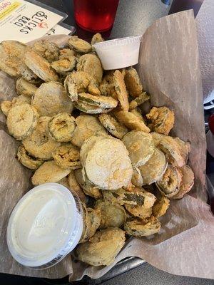 Fried pickles and jalapeños