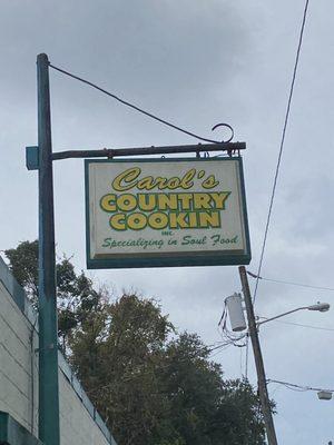 Carols country cooking sign