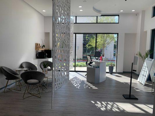 Our front desk and seating area.