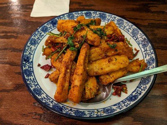 Dry sauteed Chinese eggplant