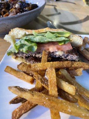 Burger and fries.