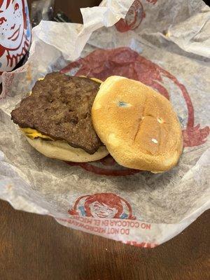 Moldy Wendy's burger