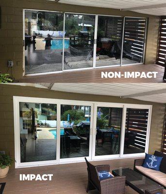 non-impact sliding door to impact sliding door