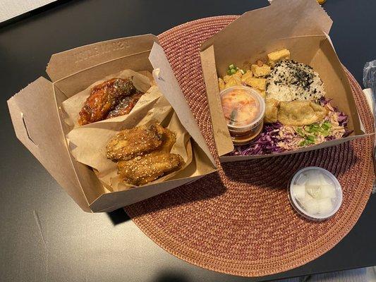 Wings and Tofu Rice Box