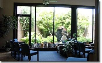 Our patients enjoy our waterfall, fish and tropical garden!