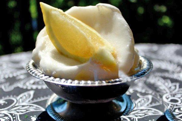 fresh lemon sorbet.