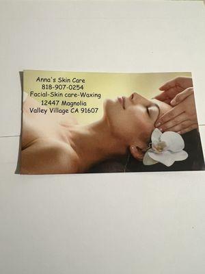 Business card with contact information