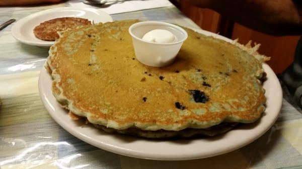 Short stack of blueberry pancakes