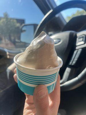 Half eaten twist soft serve