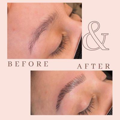 Eyebrow lamination, tint, and shaping by Canei