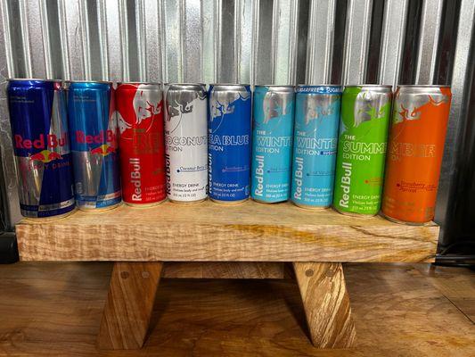 Multiple Red Bull Flavors