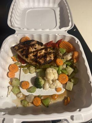 Frozen vegetables and dry chicken... for $20