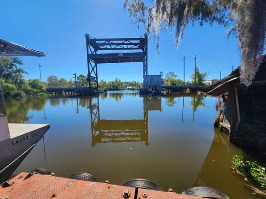 The drawbridge veiw from their dock