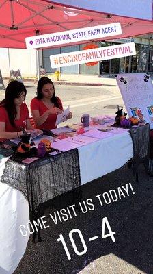 Our booth is in front of the office at the corner of Ventura and Oak Park! Come enjoy the festival and visit us.