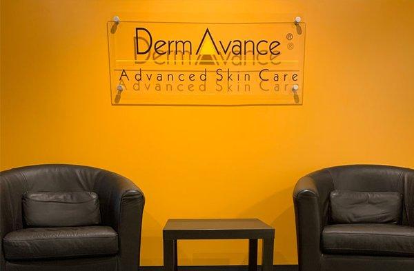 Clear acrylic lobby sign for DermAvance. It adds a touch of professional and elegance.