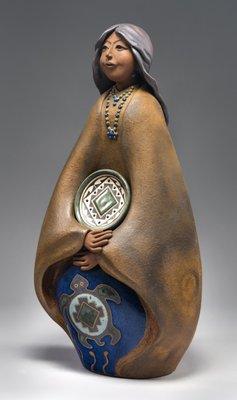 Turtle Maiden by Terry Slonaker - Handbuilt Stoneware Ceramic