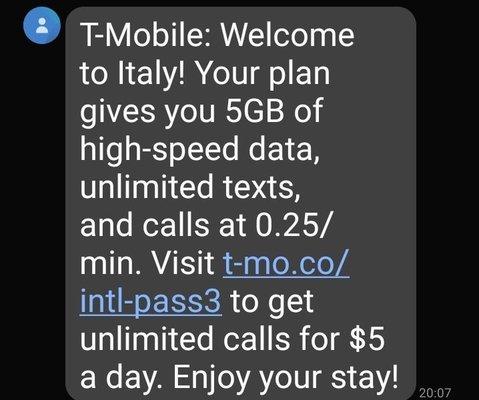 T-Mobile in Italy