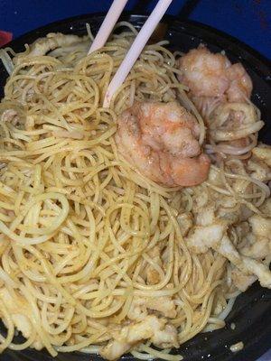 Singapore Noodles Shrimp version w/extra chicken WHERE ARE THE REST OF MY SHRIMP MEI WEI?