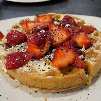 The stwbery Oreo Waffle and not fresh strawberries